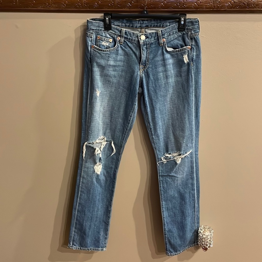 J CREW women’s Vintage matchstick low rise slim leg jeans distressed 29R - Picture 2 of 15